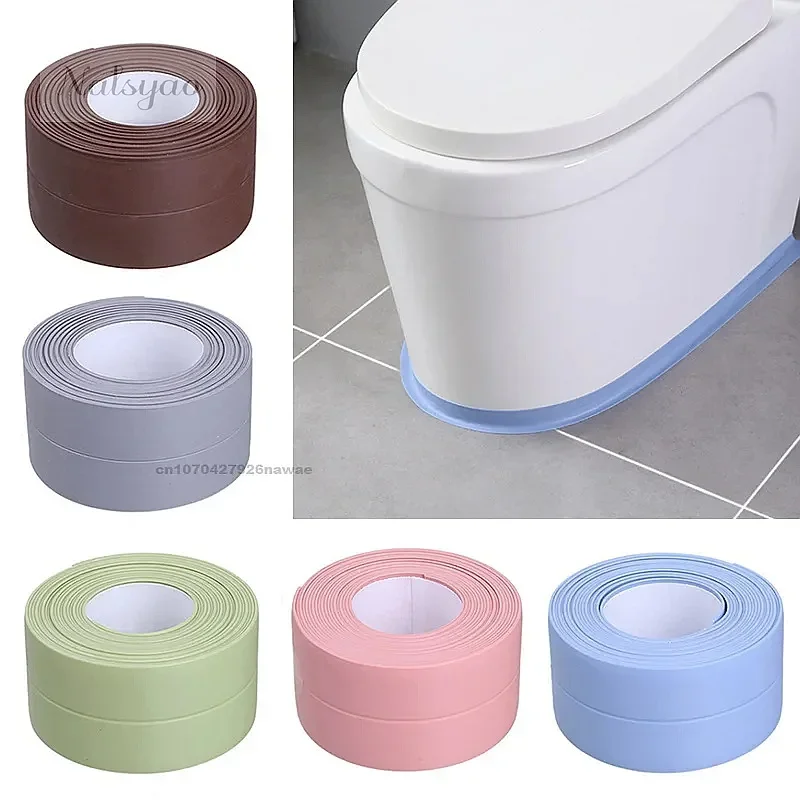 2.2x3.2m PVC Sealing Strip Tape for Bathroom Kitchen Self Adhesive Waterproof Wall Sticker Mold Proof Caulk Tape