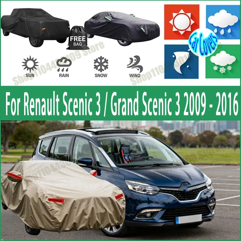 

Чехол для автомобиля Renault Scenic 3 / Grand Scenic 3, зимний и летний, защита от снега и пыли, водонепроницаемый, солнцезащитный, для защиты автомобиля.