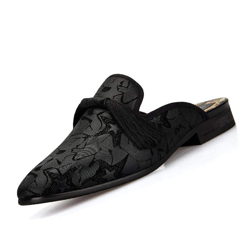 

Men's Slippers Slip-On Loafers Leather Formal Wear Casual Open Back Sandals