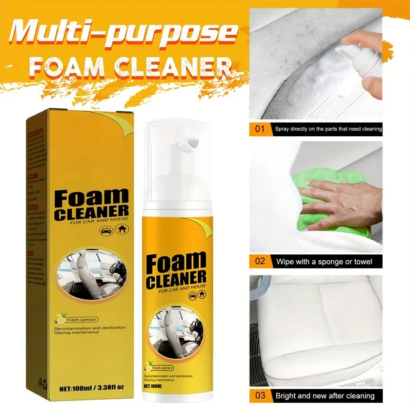 1or3PCS Multi-Functional Foam Cleaner Set: Wash for Automotive Interior Upholstery Plastic Instrument Panel Steering Wheel parts image 3
