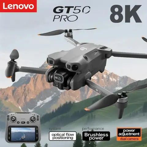 Lenovo Original GT50 Drone 8K HD Dual Camer With Photoable screen RC Brushless Motors Obstacle Avoidance Foldable Quadcopter toy