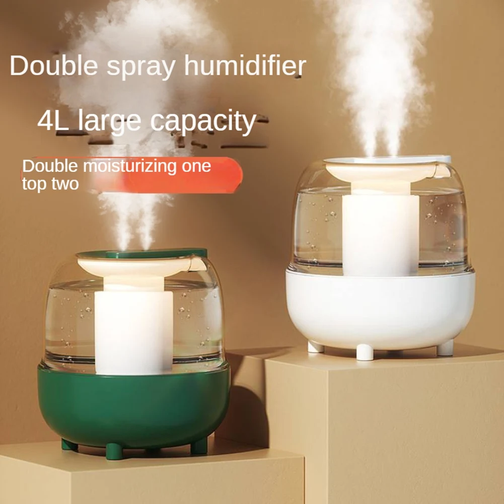 Umidificador de aromaterapia USB 4L Umidificadores de ar domésticos Purificador de ar com lâmpada LED Fabricante de névoa de mesa, verde