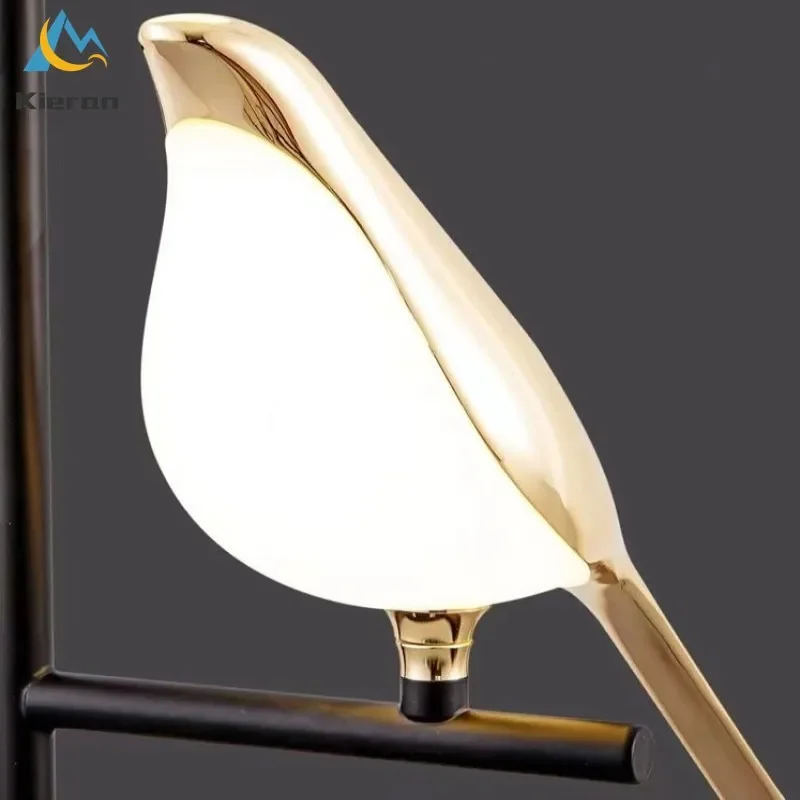 Nordic Minimalist Crow LED Floor Lamp Living Room Bedroom Dining Room Bedside Bird Table Lamp Room Decoration Magpie Floor Light