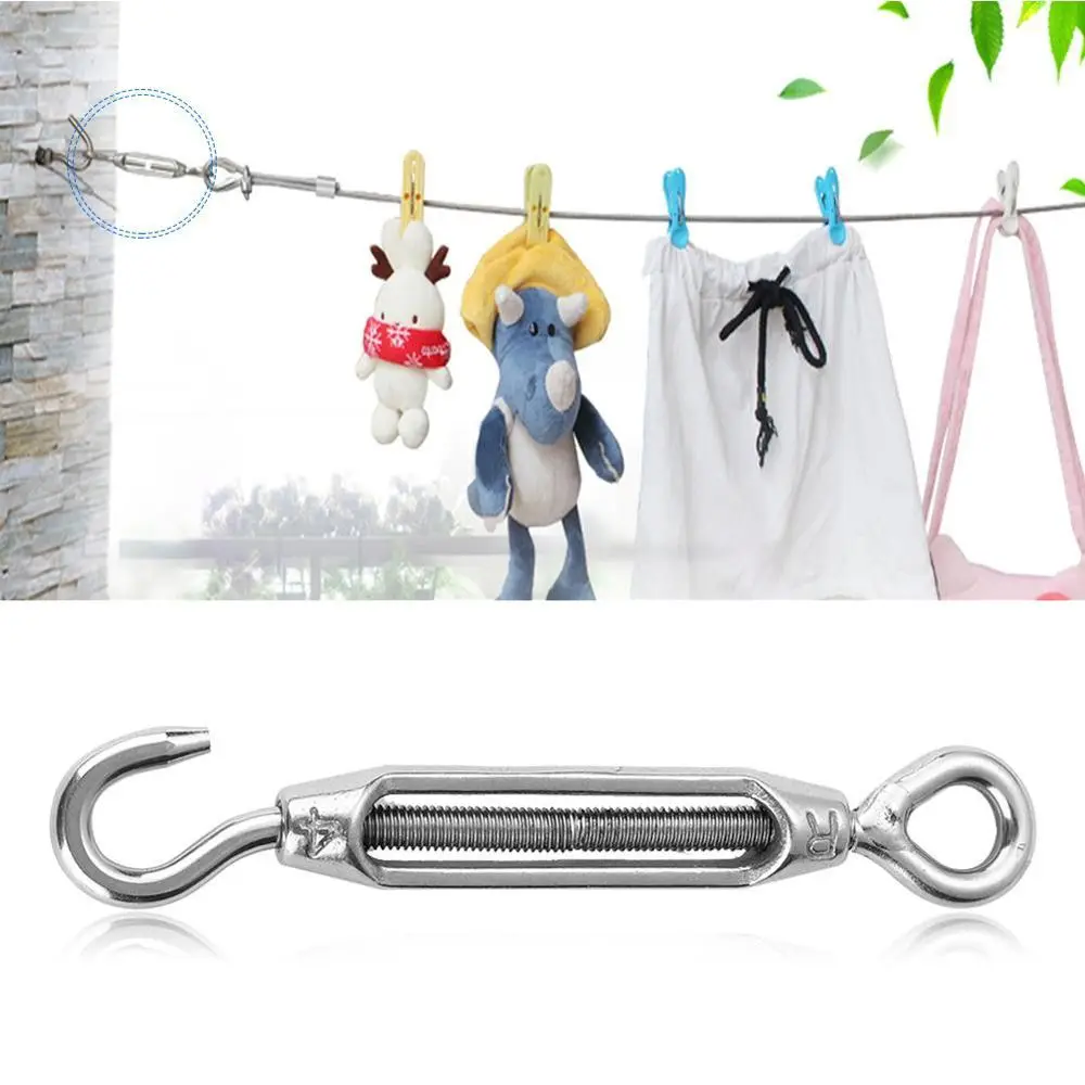 304 Stainless Steel Hooks for Camping Tent Accessories M4 Eye Turnbuckle Wire Rope Tension Hardware