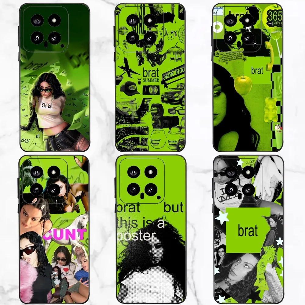 Singer C-Charli XCX BRAT Phone Case For Xiaomi 11 Redmi Note 11 5G 8T 9A 9 10T Note8Pro Note9 12SUltra Black Case