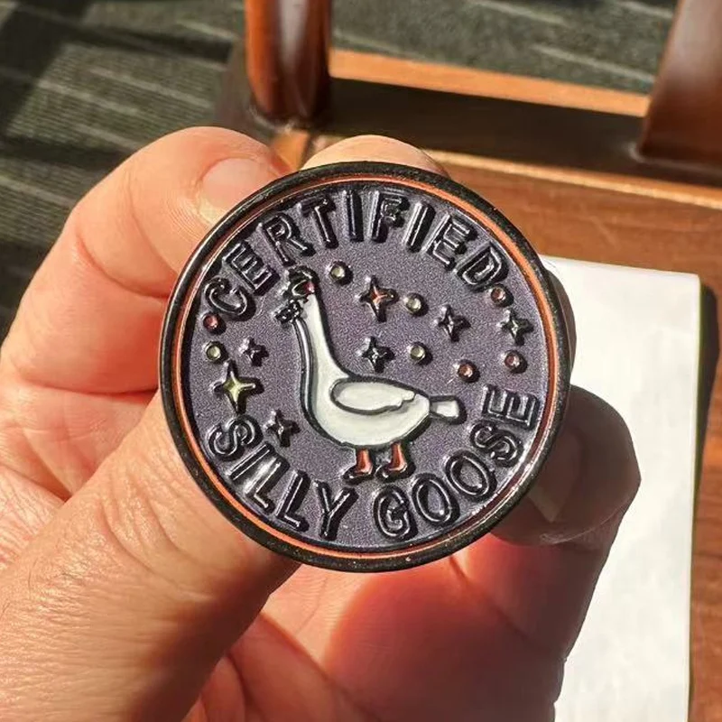 "Certified Silly Goose" Funny Animal Badges Brooch Perfect Pins Clothing Accessories