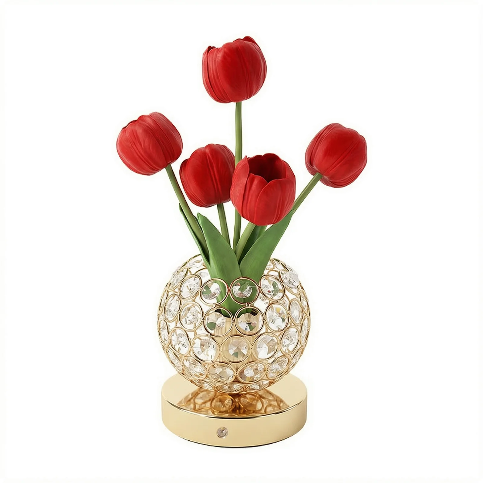 Luxurious Pink Lamp Featuring Realistic Flower Simulation With Bright Light For Elegant Interior