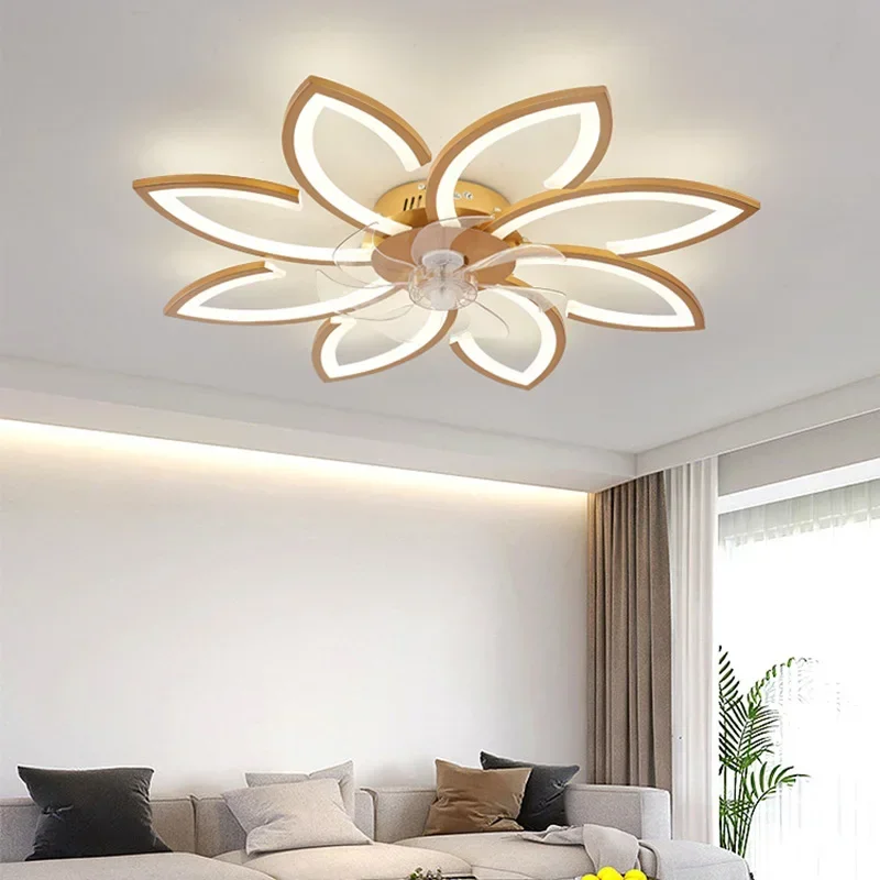 Imagem -03 - Acrílico Led Teto Pingente Fan Lâmpadas Controle Remoto Pendurado Luminárias para Sala de Estar Quartos Home Decor