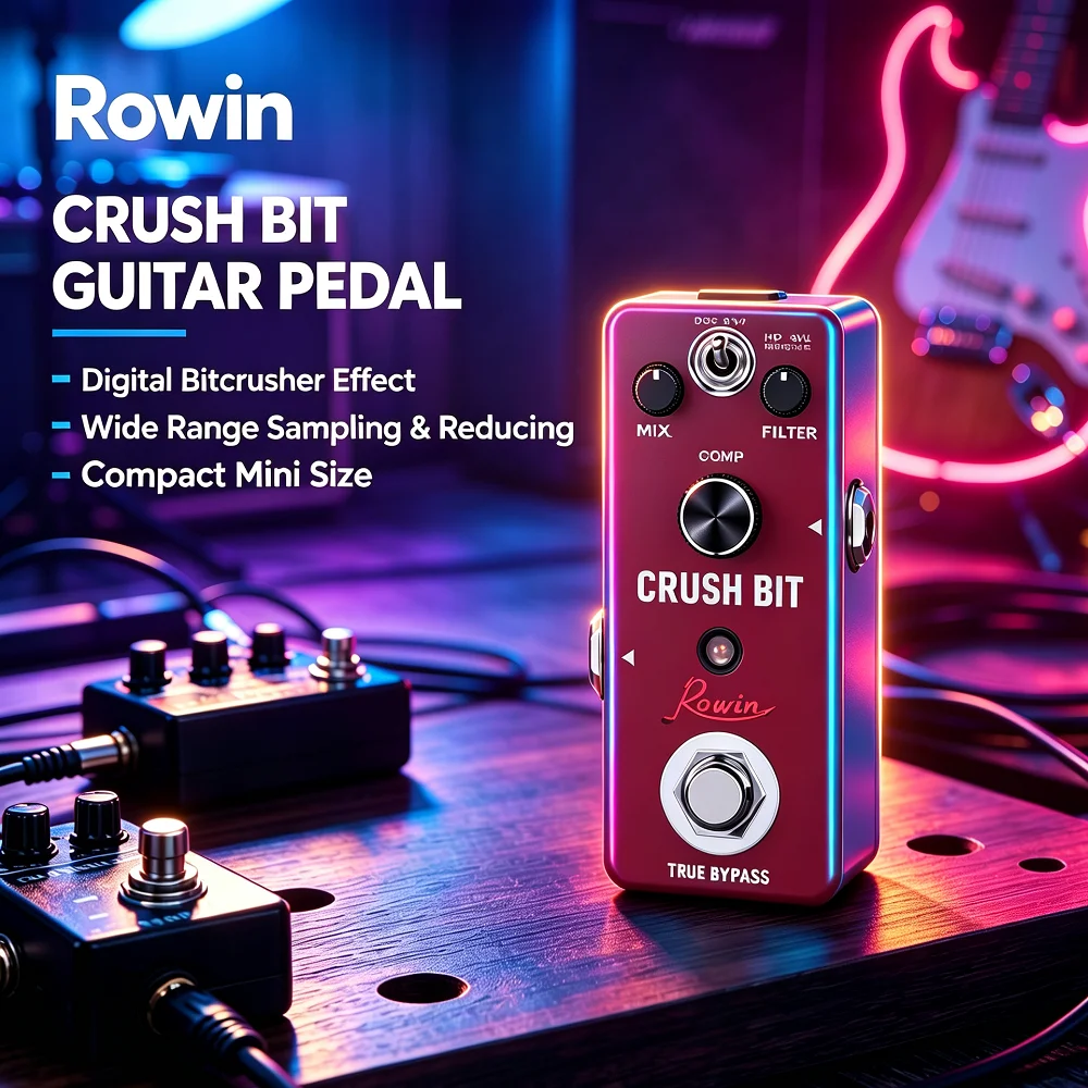 rowin-デジタル-クラッシュ-ビット-ギター-ペダル-エフェクター-ビットクラッシュ-エフェクト-ワイドレンジ-サンプリング-レート-深度削減-ビットクラッシャー-エフェクト-ペダル