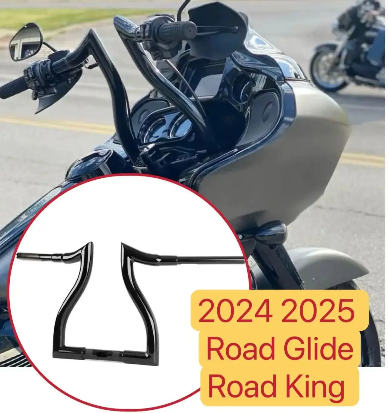 

2024 2025 Road King Road Glide Motorcycle 1.5‘’ Ape Hanger Handlebars For Harley CVO Road Glide Special Special DS Handlebar