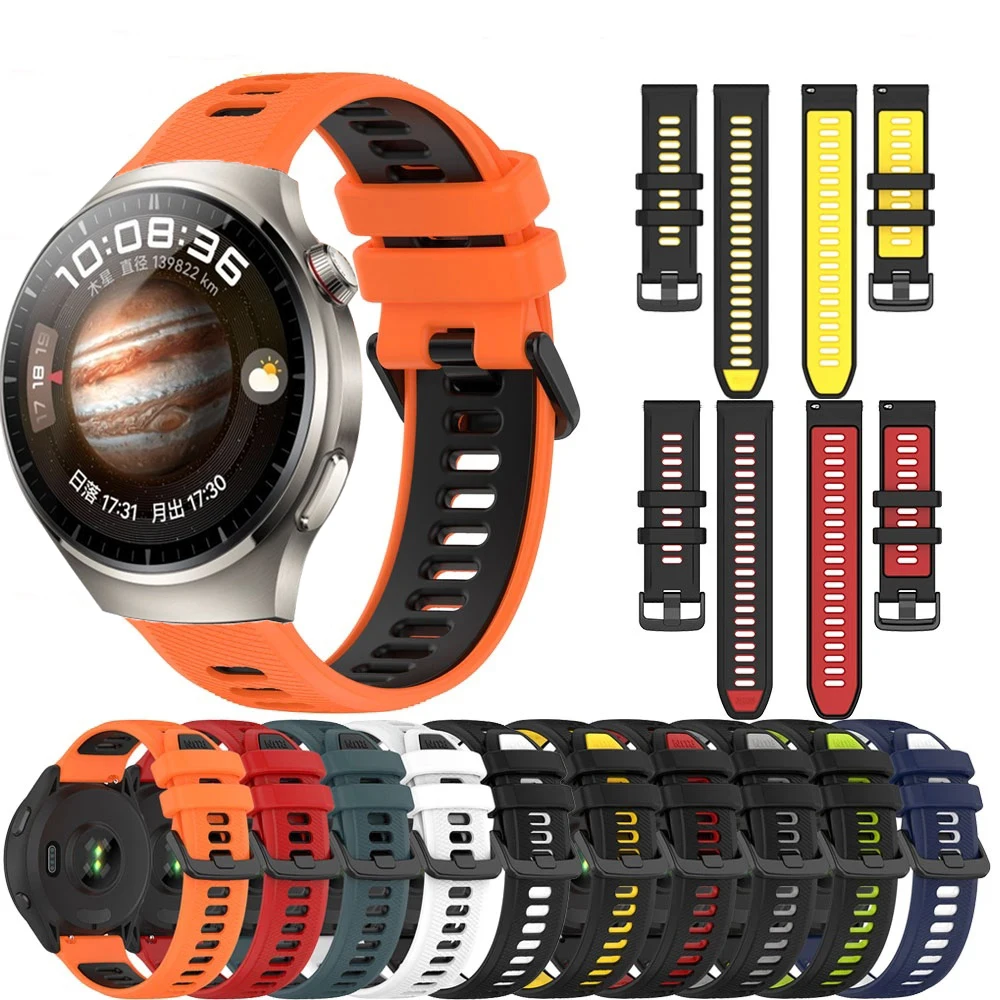 

Sports Silicone Strap for Huawei Watch 4 Pro 3 / Ultimate GT 3 2 46mm Quick 20 22mm Breathable Wrist Wristband Accessorie