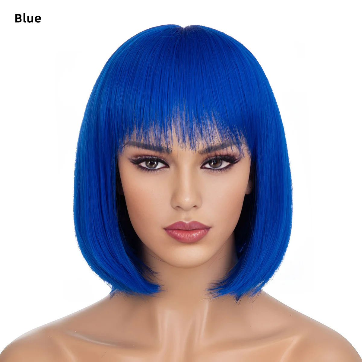 

Women's Short Straight Hair Wig with Baby-Like Bangs, Voluminous Synthetic Full Head Short Straight Hair Wig for Daily Wear