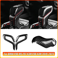 Real Dry Carbon Fiber Automatic Shift Gear Knob Trim Cover for BMW F90 M5 F97 X3M F98 X4M 2019-2023 Car Retrofitting Accessories