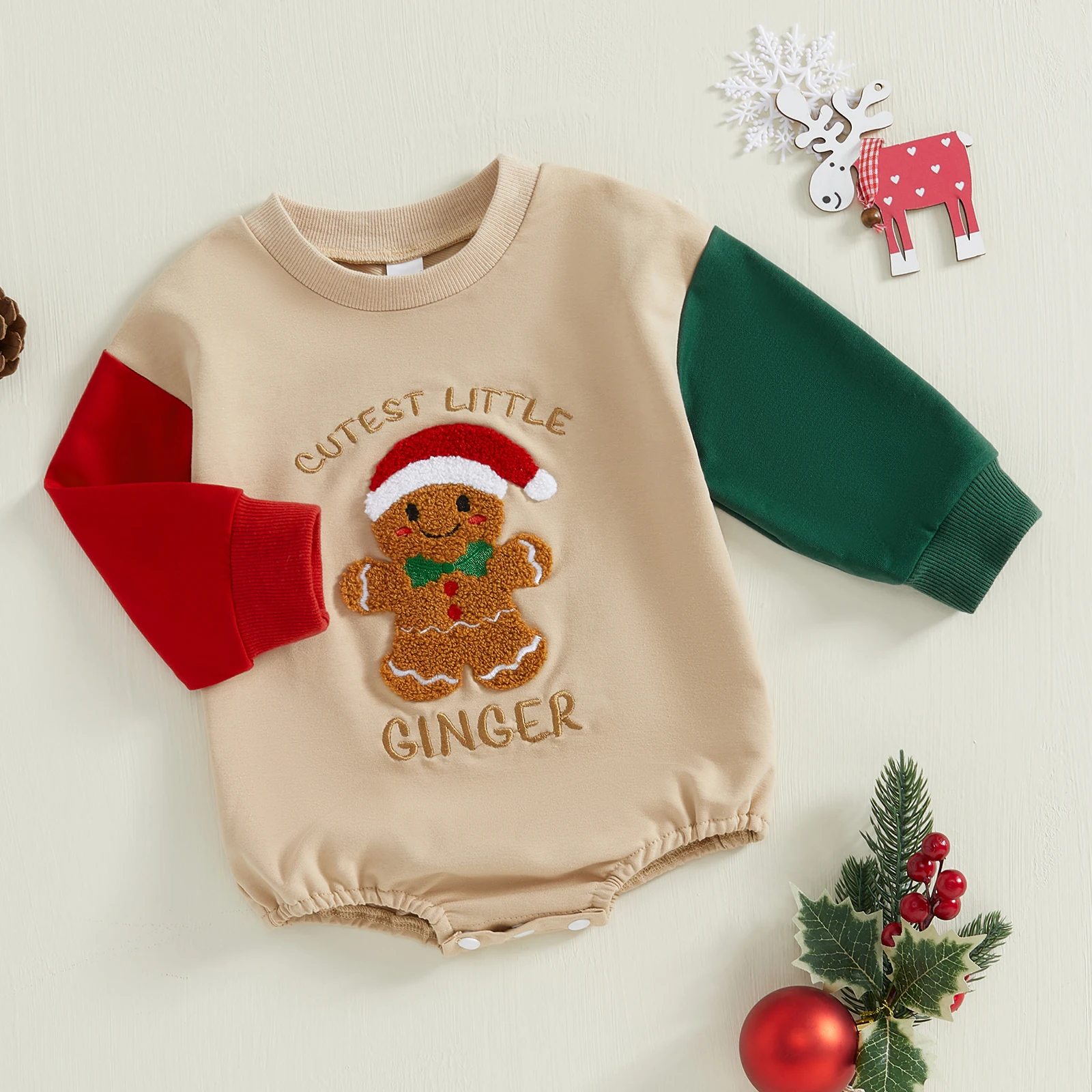 BeQeuewll Christmas Newborn Clothes Romper Autumn Winter Baby Girls Boys Sweatshirt Bodysuits Casual Long Sleeve Infant Jumpsuit