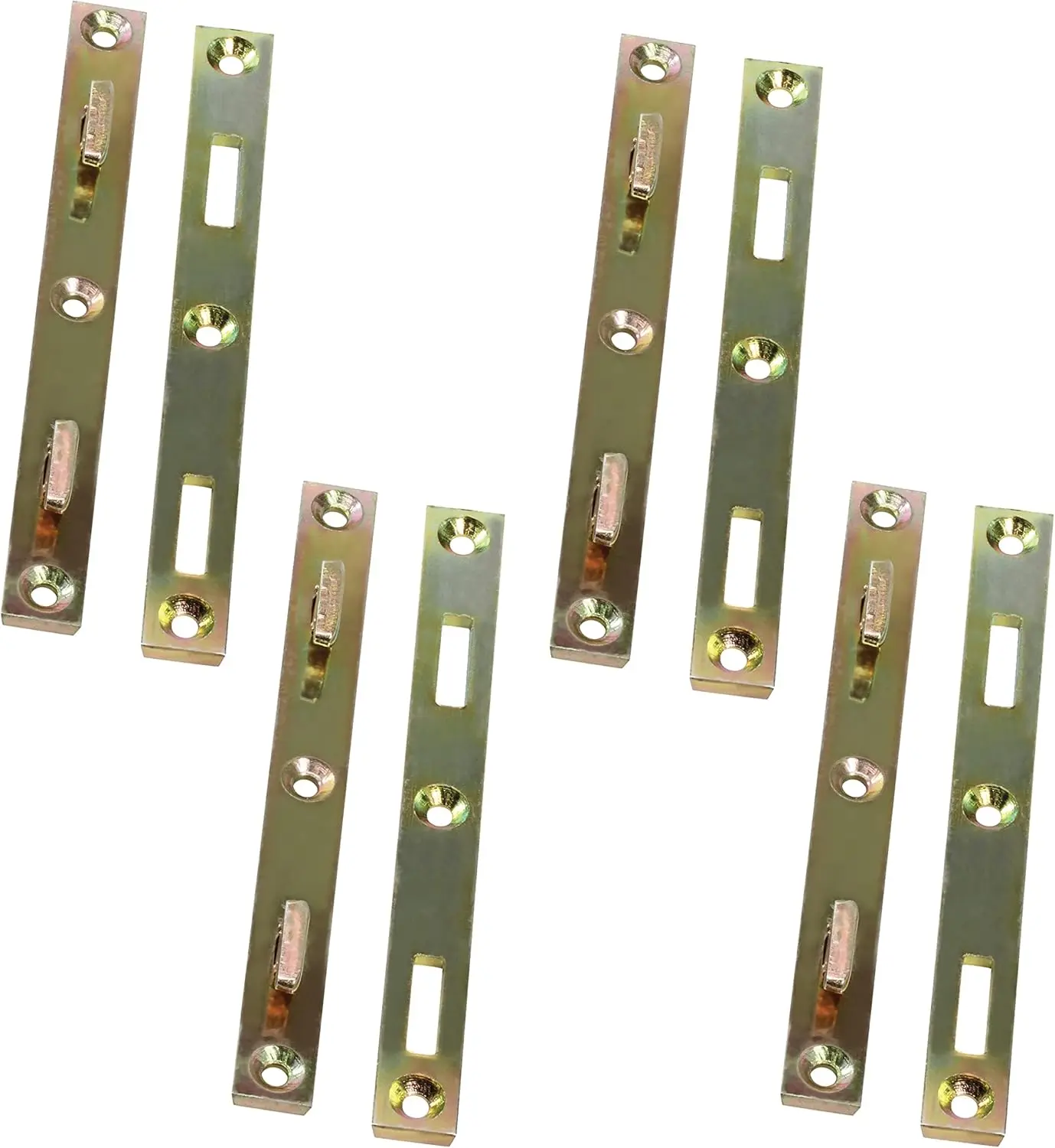 

Set Of 4 Pairs Hardware 4"" (102Mm) Long Heavy Duty Steel Bed Rail Fasteners, Bed Rail Brackets, Z Plated, Brf4