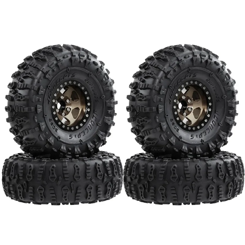 1.9 S5 Mud Tires & Beadlock Wheel Rim, -10mm Offset, 1/10 RC Crawler Parts for SCX10 I II III 90046 UTB18 TRX4