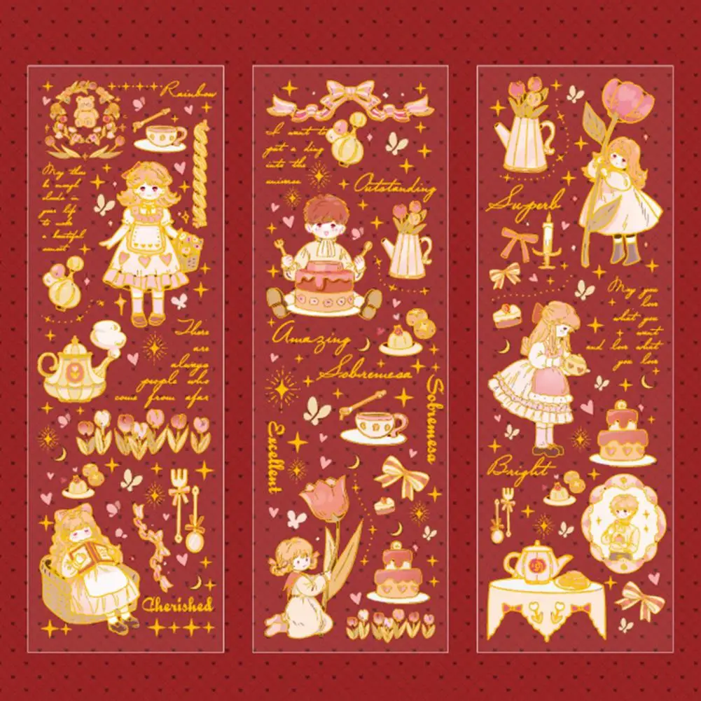 with Transparent Backing Paper 3 Sheets Unique Fine Workmanship Handbook Stickers Traceless Craft Accessories