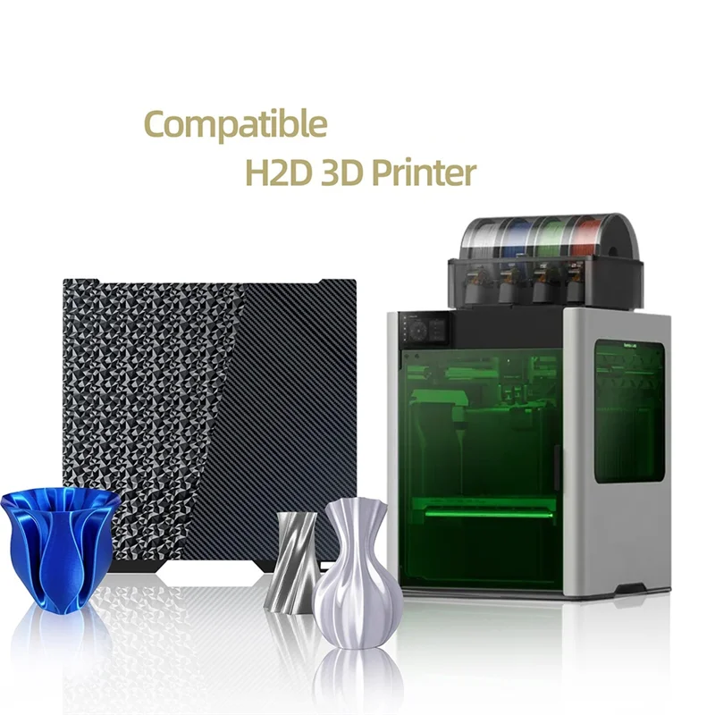 

AM-For Bambu Lab H2d Кондукторная пластина Двусторонняя гладкая пластина Peo Pet Plate Пружинный стальной лист 355X346.5 мм Детали Нагревательная кровать