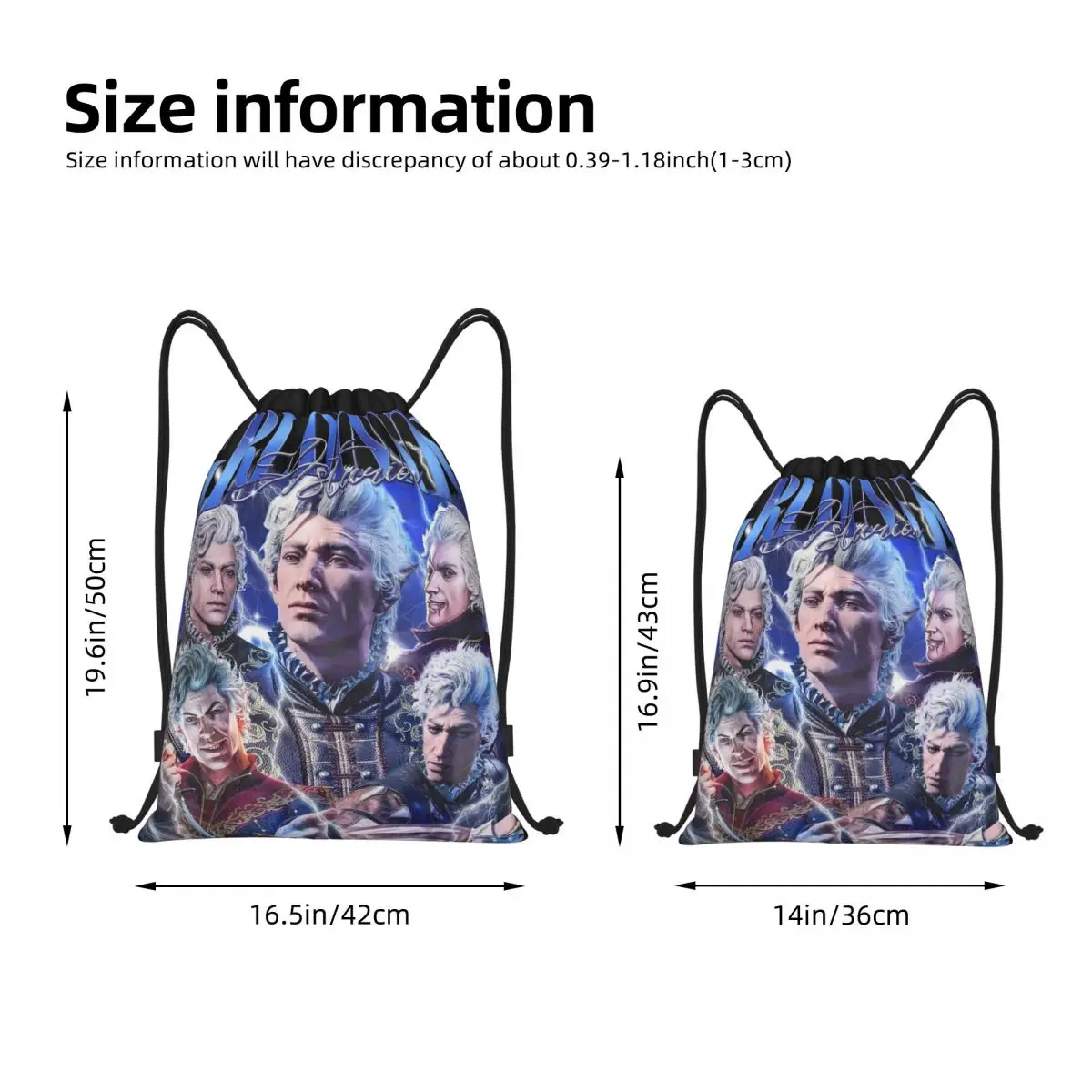 Astarion Bulders Gate mochila con cordón, bolsa deportiva para gimnasio, juego, Sackpack de cuerdas para Yoga