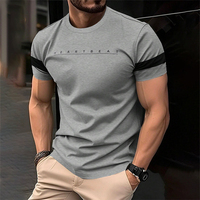 Simple Fashion Letters Striped Graphic T Shirts For Men Trend Summer Streetwear 3D Printed T-shirt Loose Streetwear Hip Hop Tees