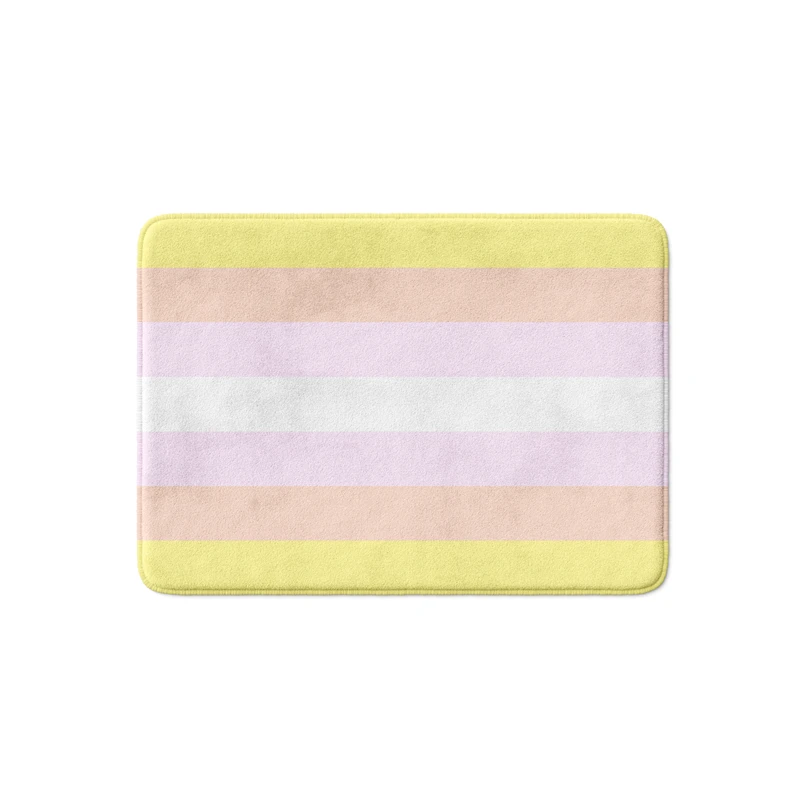 Aertemisi Pangender Flag Pride Rainbow LGBT Bath Mat with Non Slip Base Absorbent Super Cozy Flannel Floor Rug Carpet