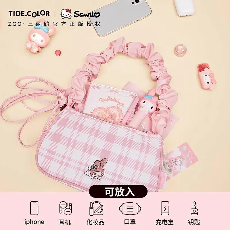 

Новая модная женская сумка через плечо Kawaii My Melody с плиссировкой, универсальная повседневная сумка-кроссбоди для женщин