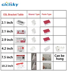 Support d'étiquette de prix électronique, affichage Eink, pâte de support Fiosphréinitialisation, pas de ket pour 2.1 en effet, 2.9 en effet, 4.2 en effet, 7.5 en effet, 10.2 en effet, 13.3 en effet, 1 pièce