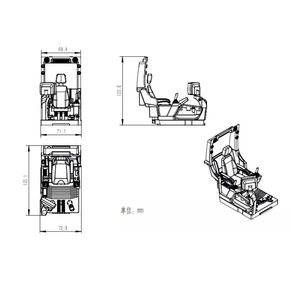 1/14 accessori per modelli di apertura interna della cabina dell\'escavatore idraulico K970 modello idraulico di telecomando modello di fascia alta