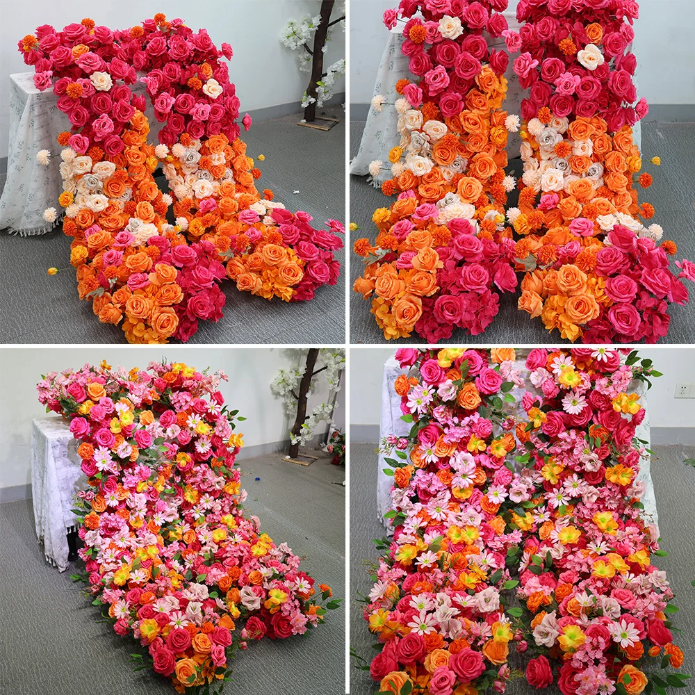 

Роскошная розово-оранжевая искусственная цветочная композиция для свадебного стола, декора дивана, оформления прохода, реквизит для вечеринок