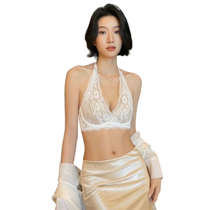KUCLUT  Sexy Lace Bra For Women Push Up Lift Anti-Sagging Wire Free Backless Side Support Beauty Back Brassiere Lingerie