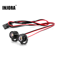 INJORA Round LED Lights for 1/18 1/24 RC Crawlers (White, Yellow)