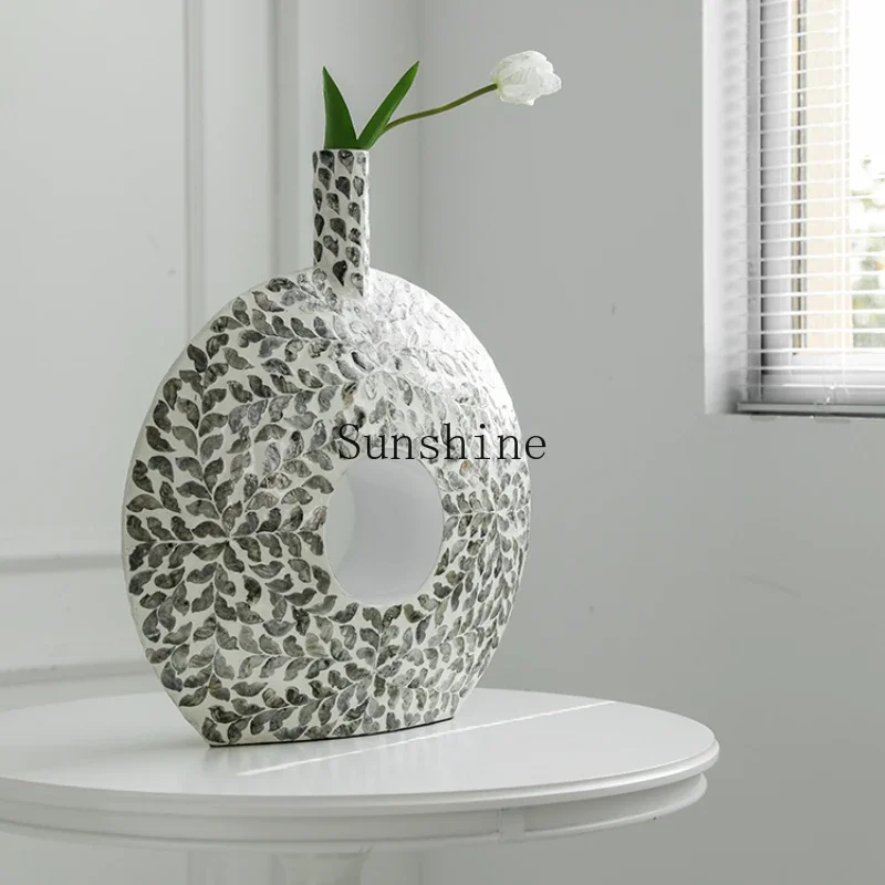 

Large shell art vase countertop flower arranger Home and living room decoration ornaments