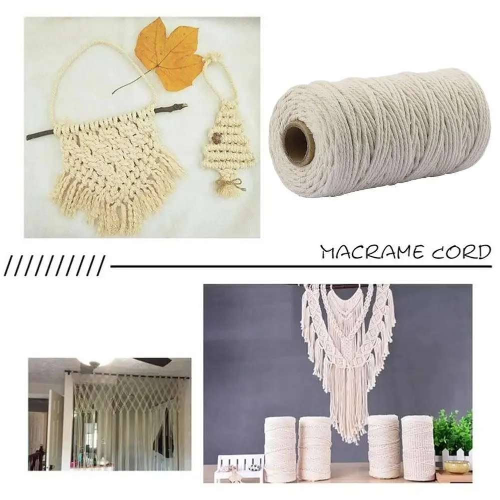  Loom Warp Thread One Spool Warp Yarn Perfect for Weaving Carpet Tapestry Rug 2mm x 100m Macrame Cotton Cord