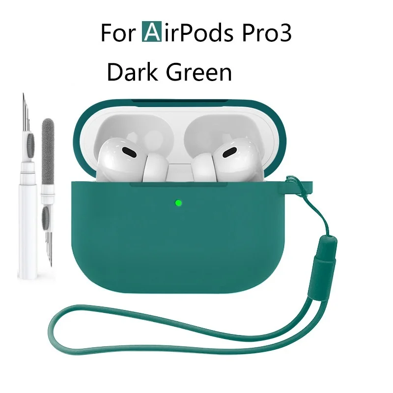 Neu für Airpods Pro 3 2025, Silikonhülle, Kopfhörer-Zubehör mit Reinigungsset und Lanyard, vollständige Schutzhülle für Airpods Pro 3 – Detail 28