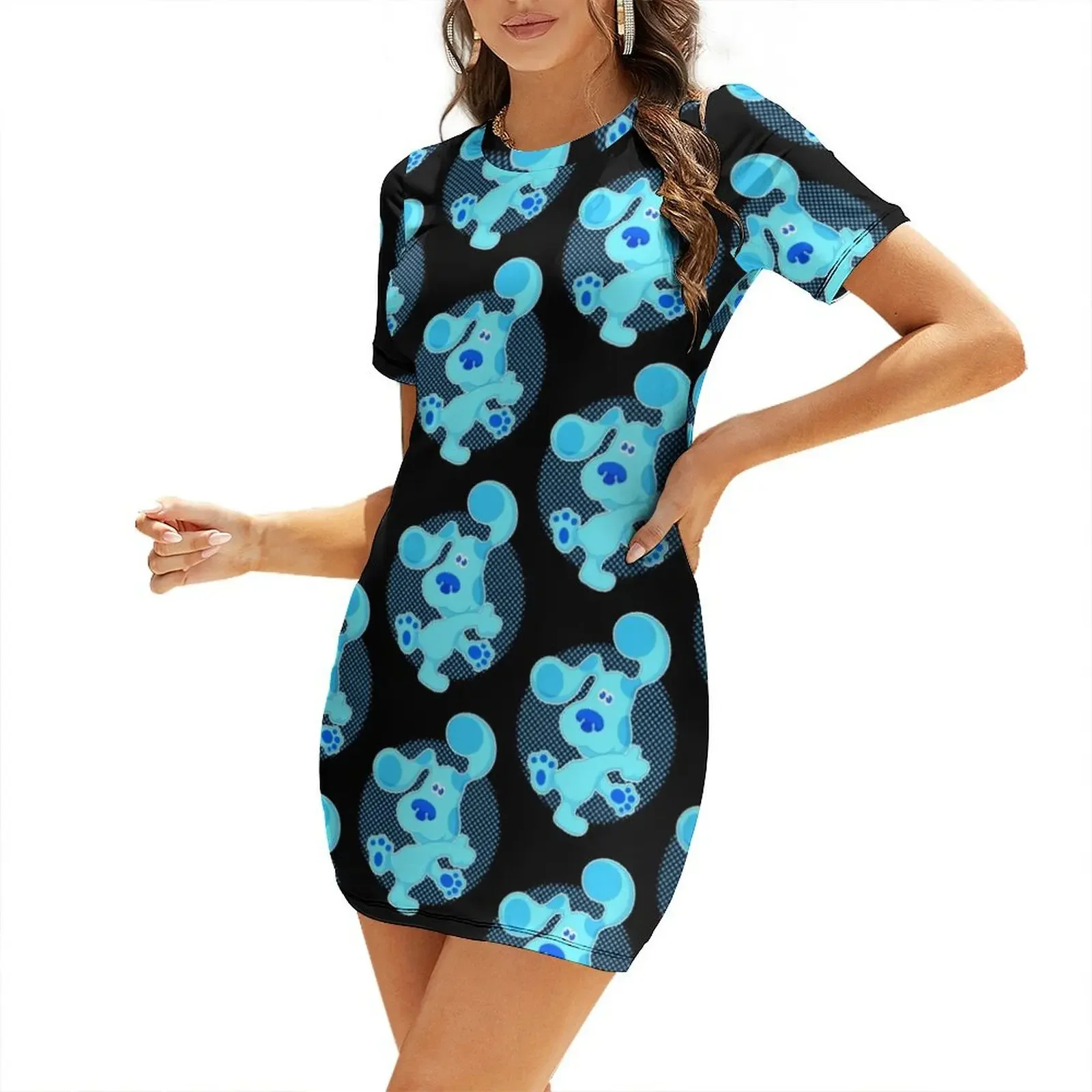 

Retro Vintage Blues Clues Gifts Movie Fan Short-Sleeved Dress dresses for official occasions Dress