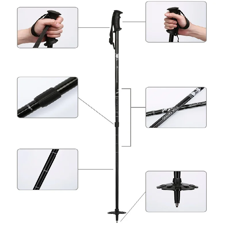 2401010 Aluminium Alloy Adult Hiking Skiing Camping Walking Sticks Good Quality Cost Effective 2 PCS Per Pack