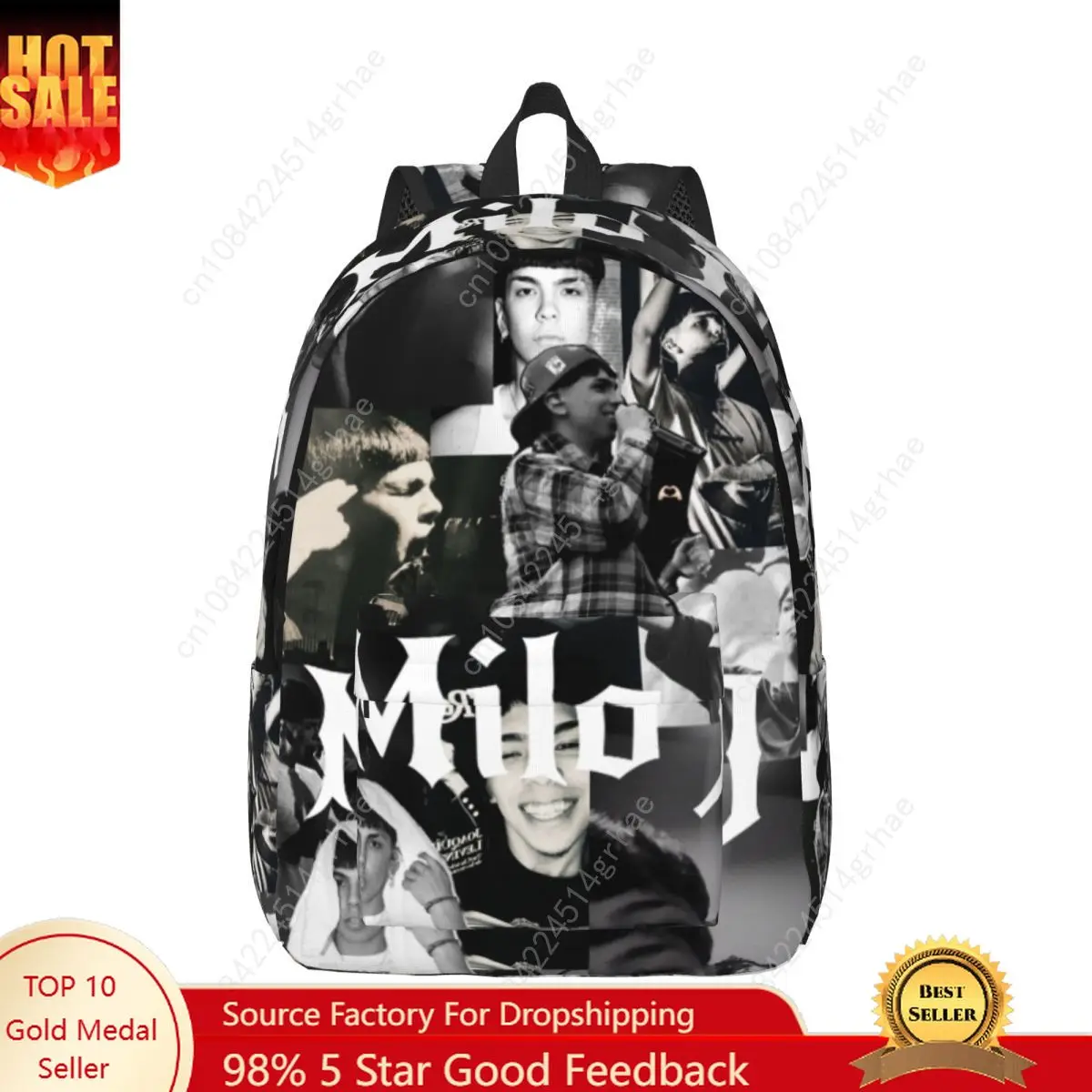 Milo J Backpack for Men Women Fashion Student Work Daypack Laptop Canvas Bags Gift