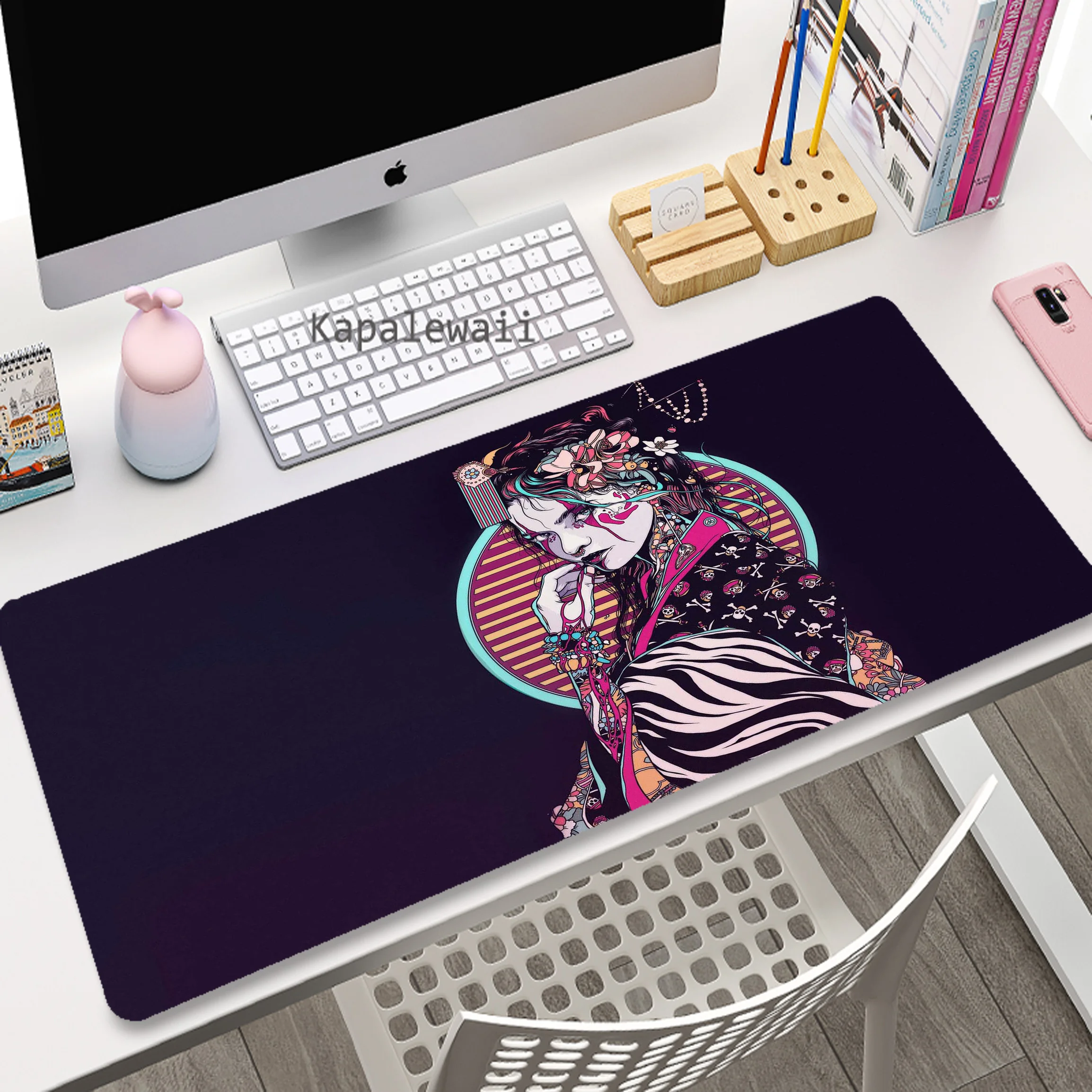 

Japanese Style Maid Warrior Anime Gamer Mouse Pad Mousepads Locking Edge Mouse Mat Gaming Mousepad Keyboard Pads Tapis De Souris