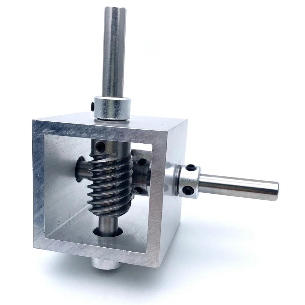 1:5 Turbine Worm Gear TransmissionRight Angle Reverse Box Gearbox 90-Degree Angle Reducer 8mm Corner Device