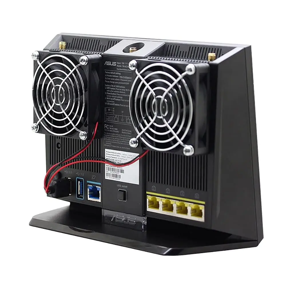 

Cooling Fan USB Power Heat Radiator Ultra Silent Fan Dissipate Temperature Control for RT-AC68U EX6200 AC15 AC68U Router