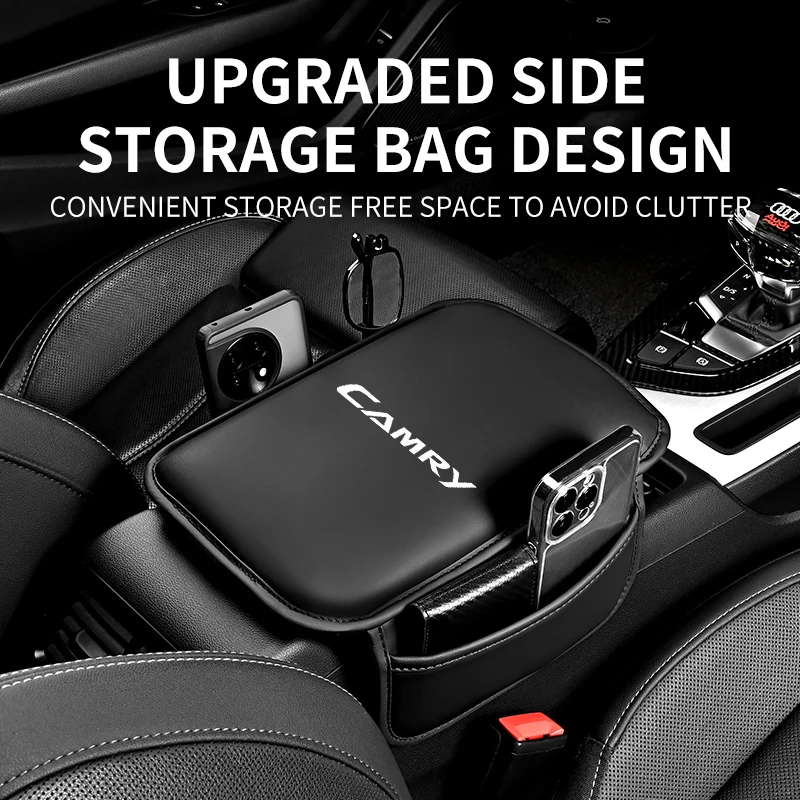 Leather Car Armrest Box Pad Central Arm Rest Storage Pocket Protective Cover For CAMRY 2018 2012 2014 2016 Car Accessories