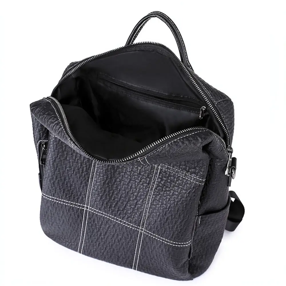 Waterproof Womens Backpack Fashion Korean Style Large Capacity Travel Bag Casual Soft PU Leather Shoulder Rucksack Winter Bag