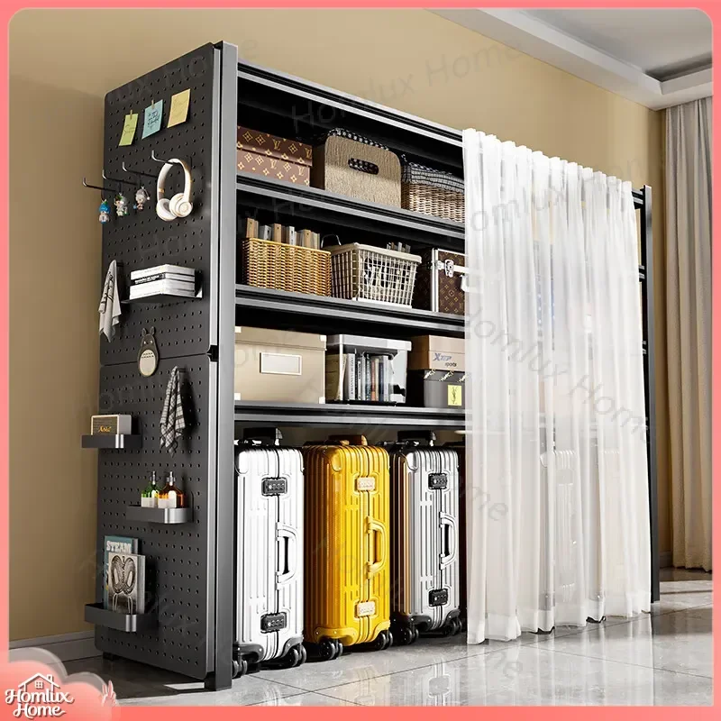 Multi-layer Storage Rack for Home Office Kitchen Garage Balcony Dustproof Heavy Duty Iron Shelving Unit with Adjustable