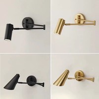 Modern Adjustable Swing Long Arm LED Wall Lamps nternal Read Folding retractable wall light Household Bedside Switch Decor Light