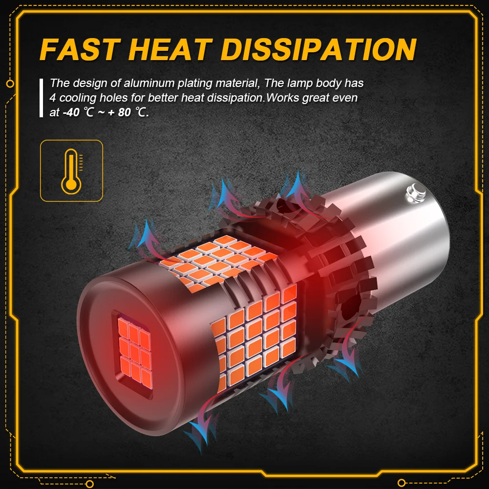 2Pcs PY21W BAU15S LED Canbus No Hyperflash Amber 7507 LED Bulbs 2016SMD Chips Car Turn Signal Light For Audi Ford Volkswagen