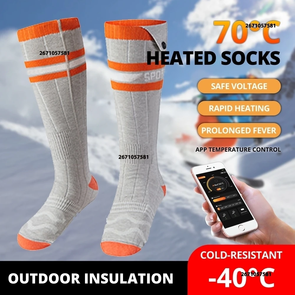 

Heated Socks 5000mah Battery Electric Heated Skiing Socks APP Control Winter Thermal Heated Foot Warmer Electric Fever Socks