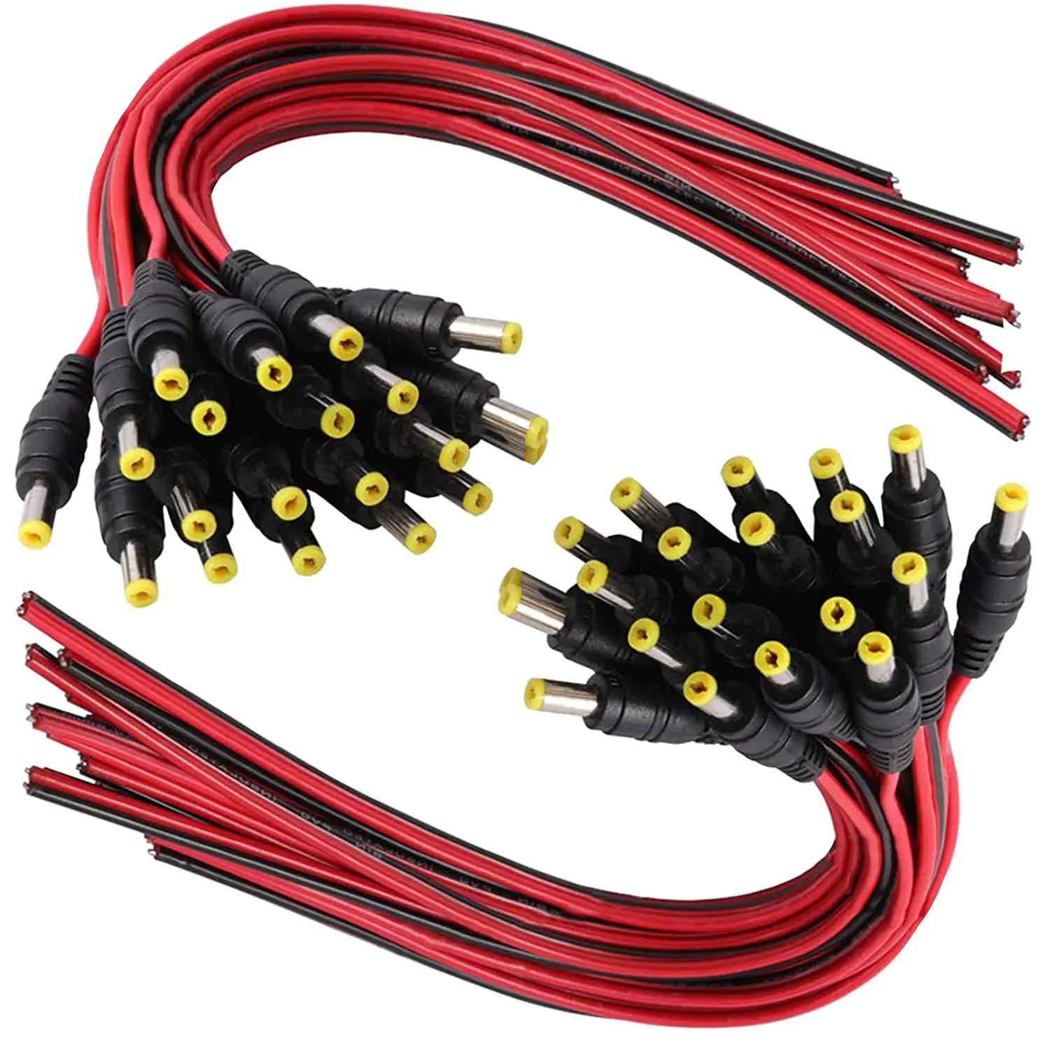 10pcs 12V  DC Power Pigtail Male 5.5*2.1mm Cable Plug Wire For CCTV Security Camera