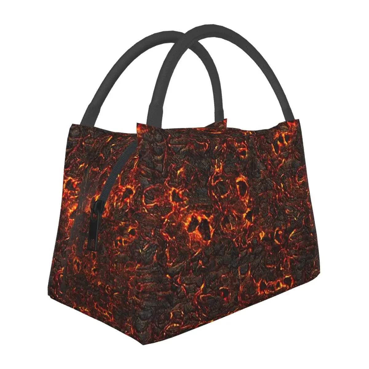 Magma Volcano Lava Fire Insulated Lunch Bag for Women Bento Storage Food Boxes Portable Container Cooler Thermal Lunch Box Tote