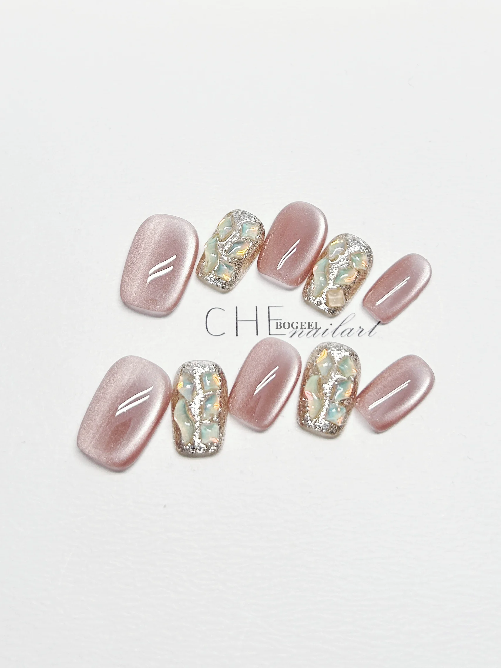 Handmade Nail Cat's Eye Jasmine Flash Diamond Nail Patch