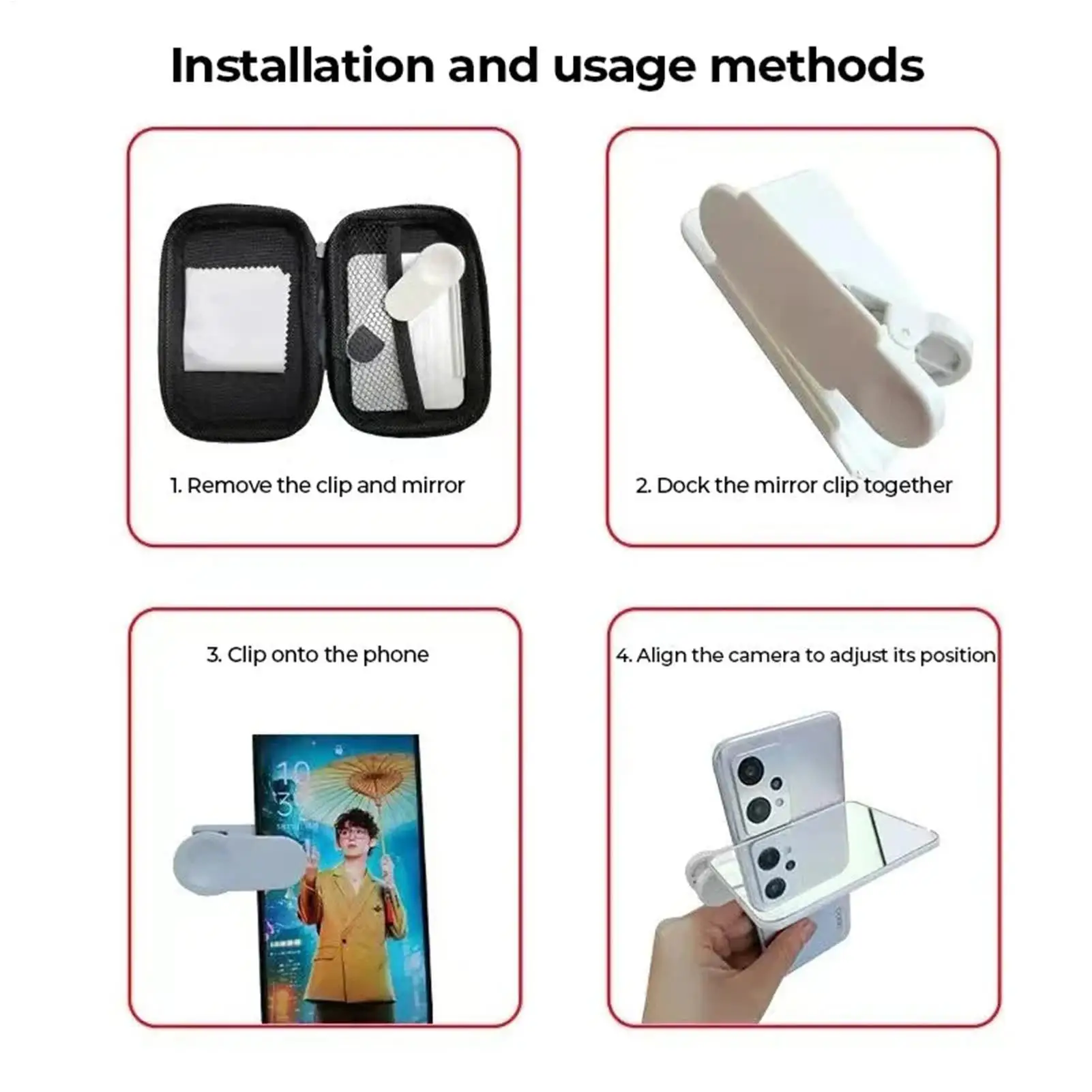 

Зажим для отражения камеры смартфона, зеркало для камеры смартфона, набор отражающих зажимов для телефона, съемка артефактов, фотоинструменты